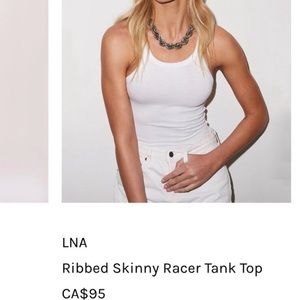 LNA White ribbed tank